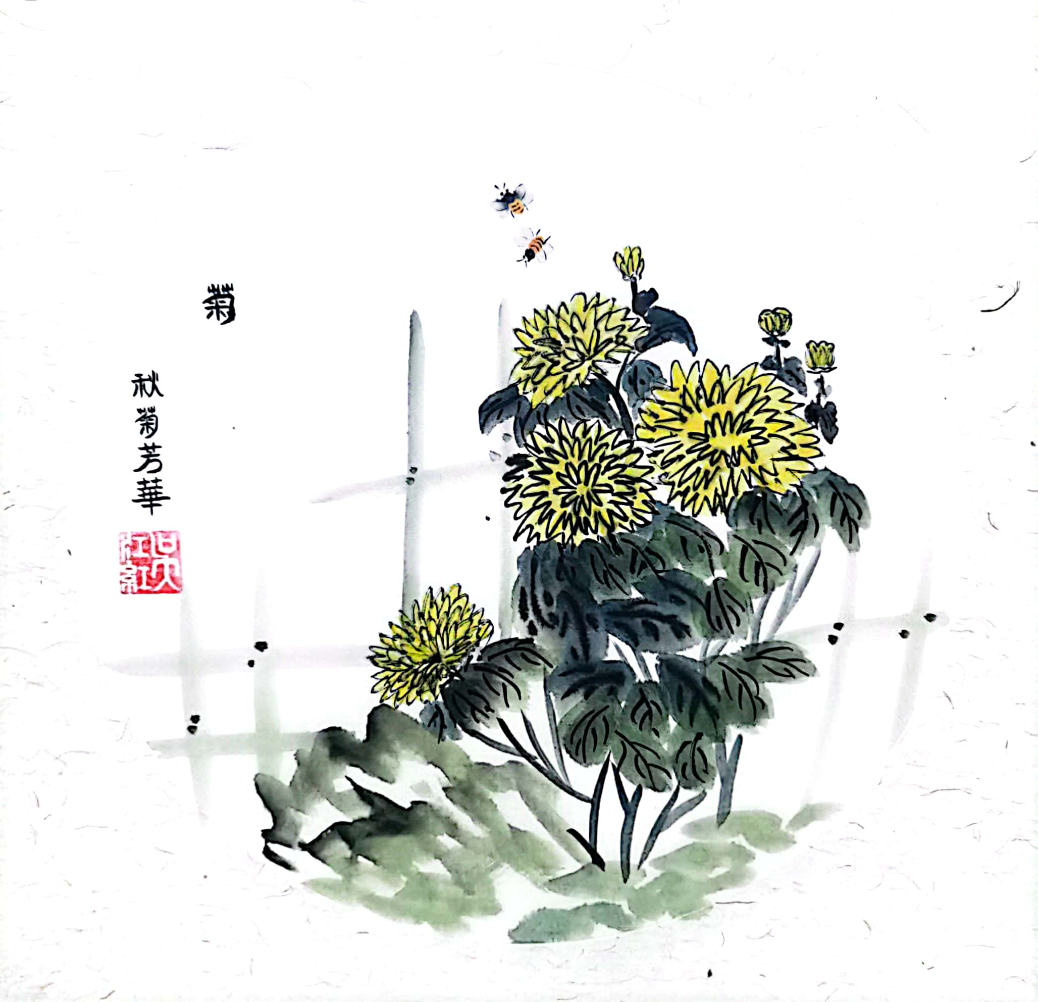 畫(huà)“梅蘭竹菊”君子氣節(jié)  揚(yáng)干凈清爽廉潔之風(fēng)